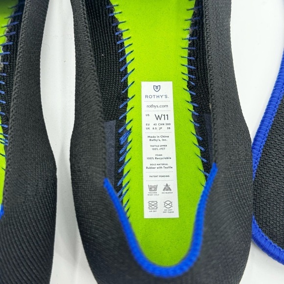 Rothy’s The Loafers Slip On Shoes Black Size W11 NWOB - Picture 11 of 11